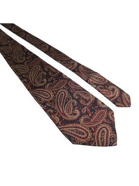 Robert Talbott Mens Paisley Silk Tie Red Gold Black Handmade Claymore Label Gift